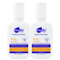 Two bottles of daydin Derma Gentle brightening Face Wash on a white background